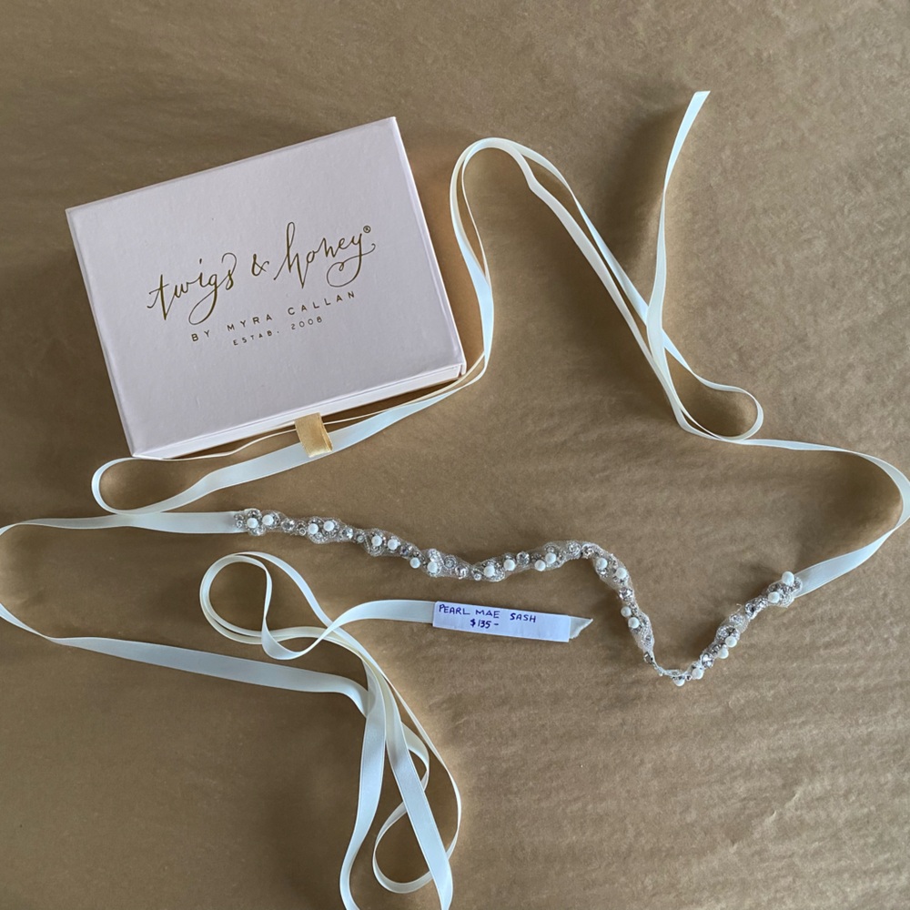 Twigs and Honey Pearl May wedding dress sash or belt
